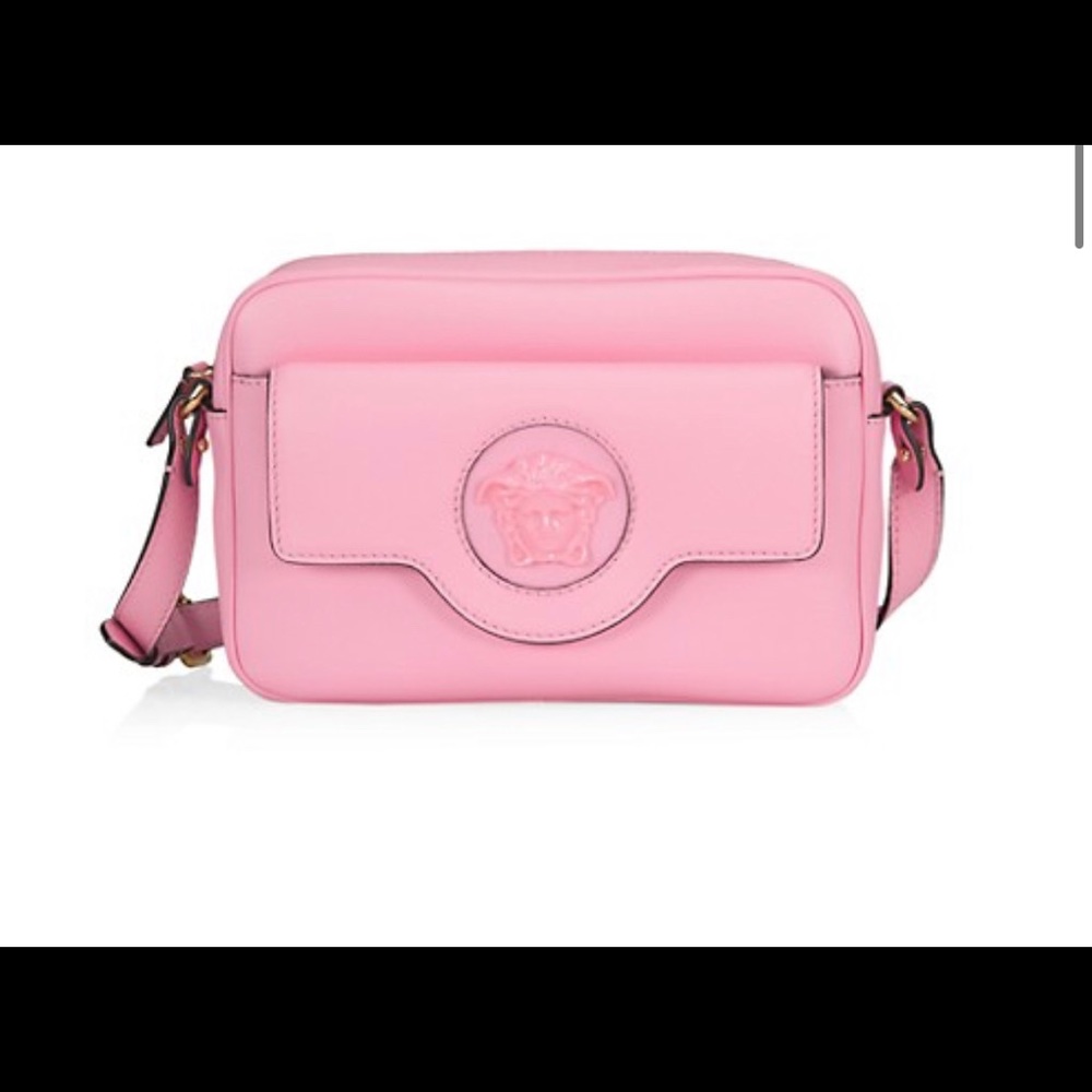 New Versace La Medusa Leather Camera Bag - Baby Pink